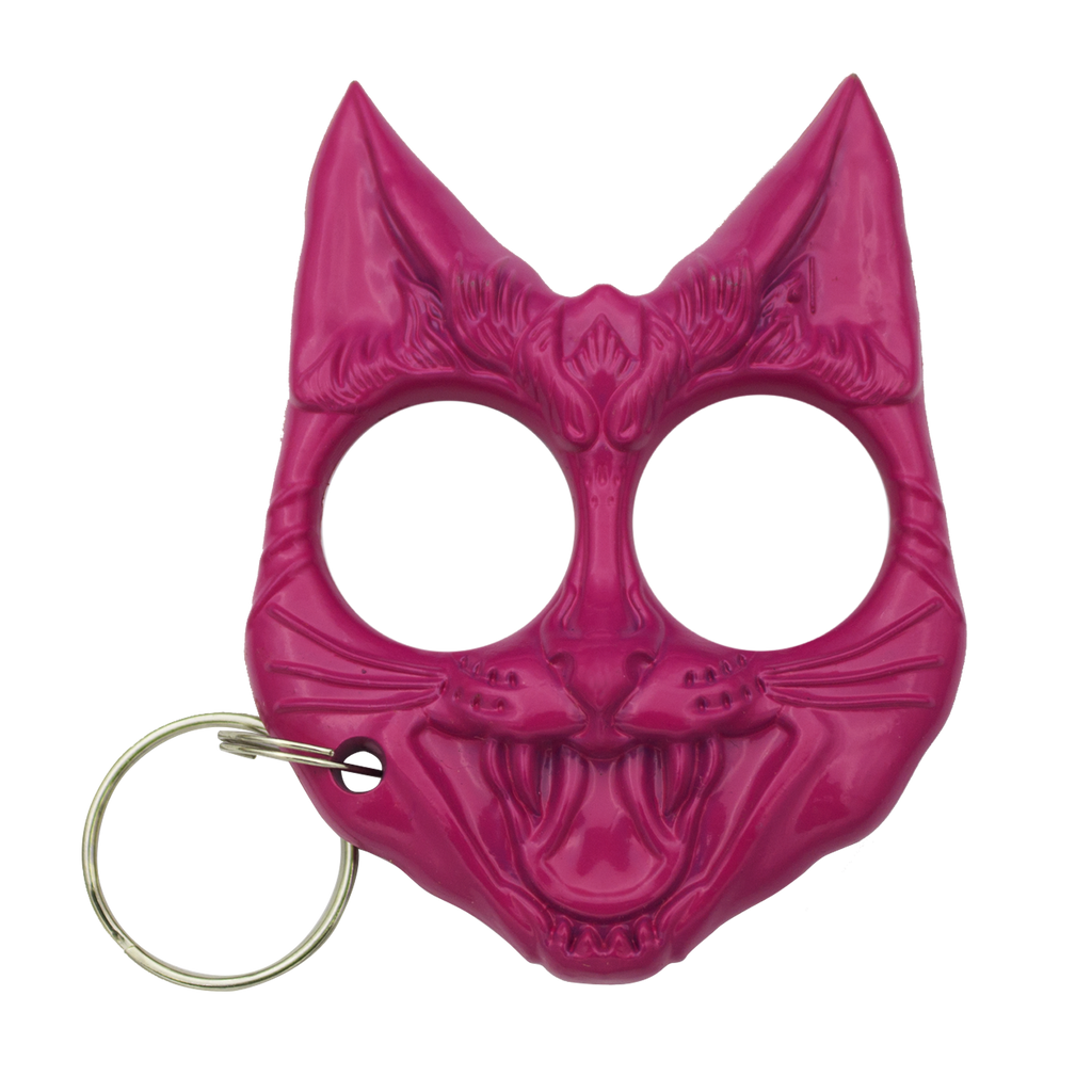 Public Safety Evil Cat Keychain - Pink, , Panther Trading Company- Panther Wholesale