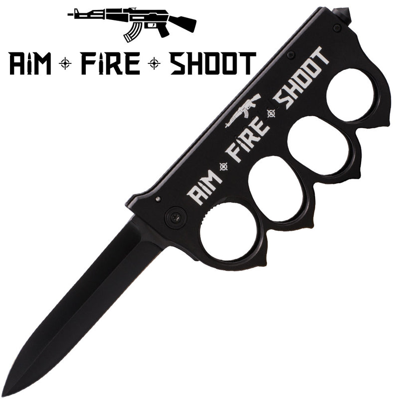 Aim Fire Shoot Brass Buckle Trigger Action Folder, , Panther Trading Company- Panther Wholesale