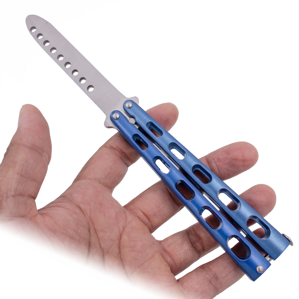 Tiger-USA Butterfly Training Knife 440 Stainless 8.85 Inch - Blue