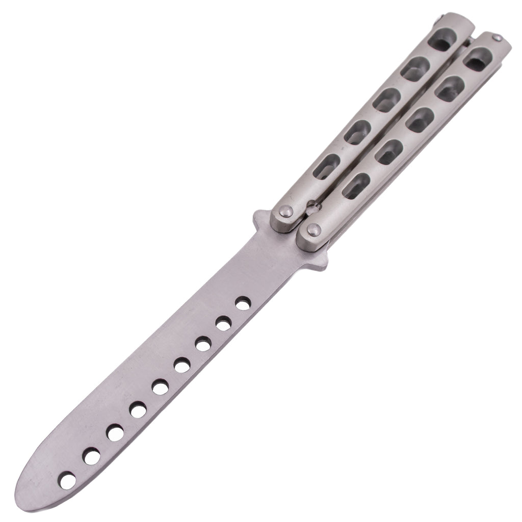 Tiger-USA Butterfly Training Knife 440 Stainless 8.85 Inch - Silver