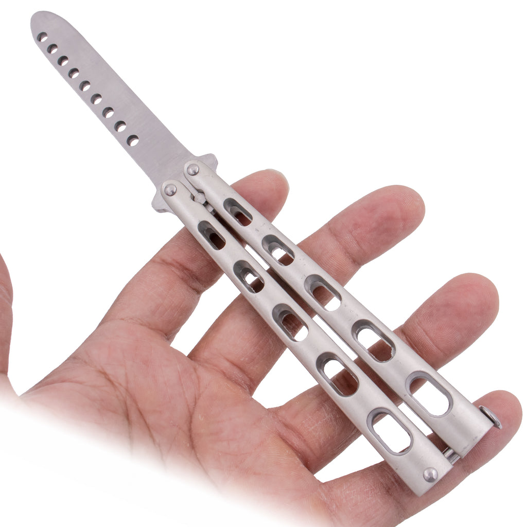 Tiger-USA Butterfly Training Knife 440 Stainless 8.85 Inch - Silver