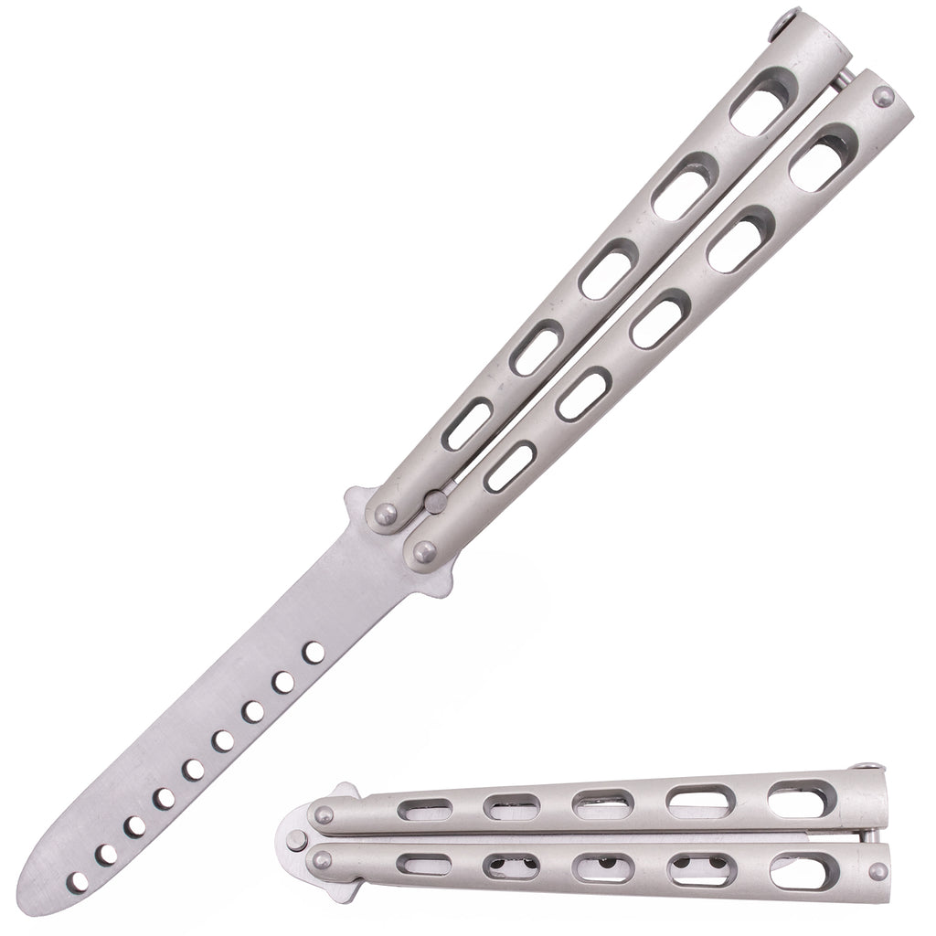 Tiger-USA Butterfly Training Knife 440 Stainless 8.85 Inch - Silver