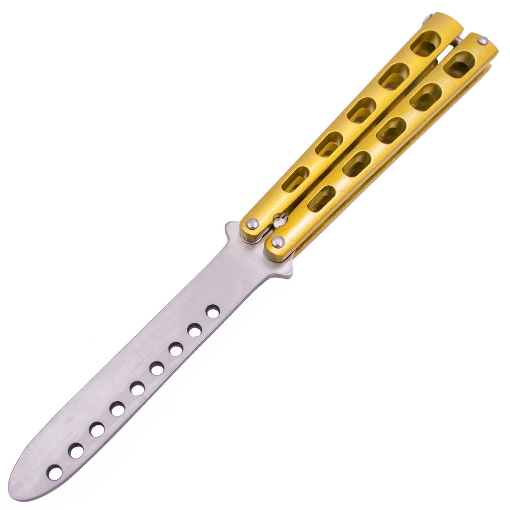 Tiger-USA Butterfly Training Knife 440 Stainless 8.85 Inch - Gold