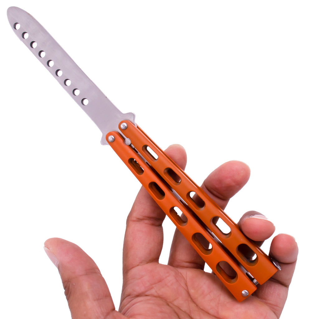 Tiger-USA Butterfly Training Knife 440 Stainless 8.85 Inch - Orange