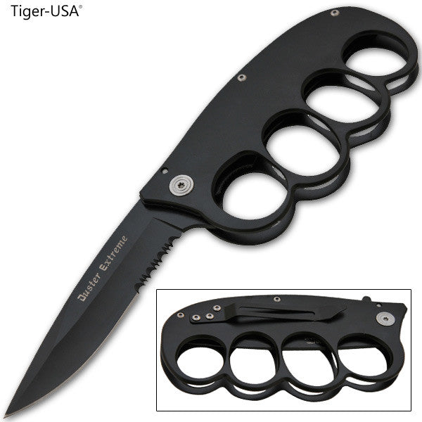 Dusters Extreme Trigger Action Folder - Black, , Panther Trading Company- Panther Wholesale