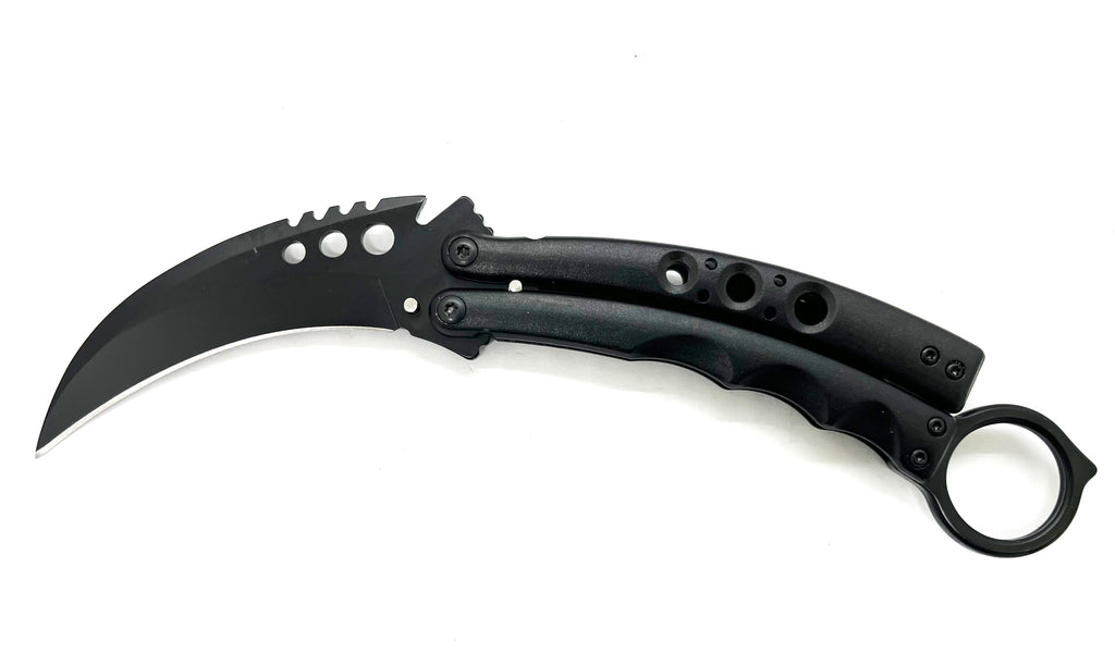 8.5 Inch Tiger-USA  Karambit Butterfly   - Black