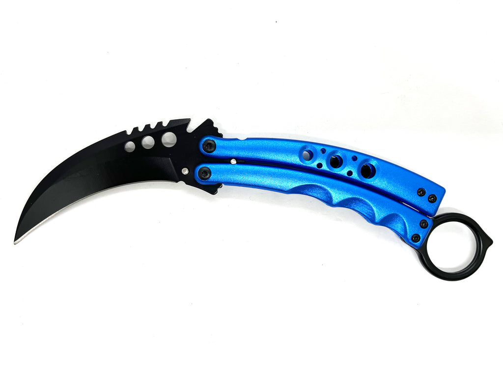 8.5 Inch Tiger-USA  Karambit Spring Assisted Style Knife - BLUE
