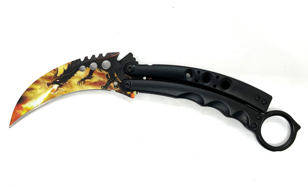 8.5 Inch Tiger-USA  Karambit Butterfly   - Dragon