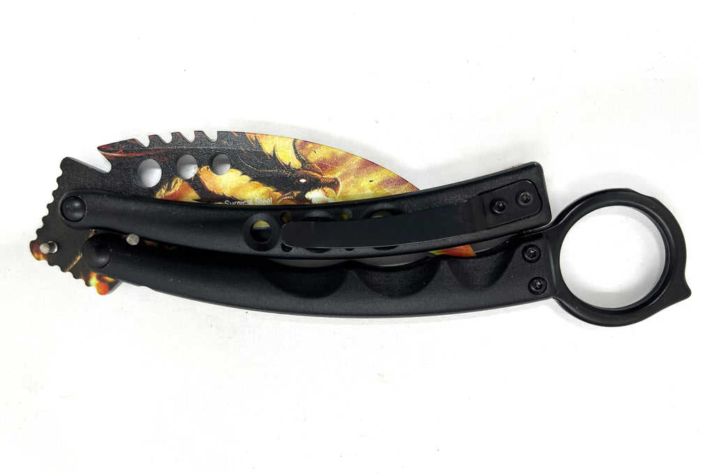 8.5 Inch Tiger-USA  Karambit Butterfly   - Dragon