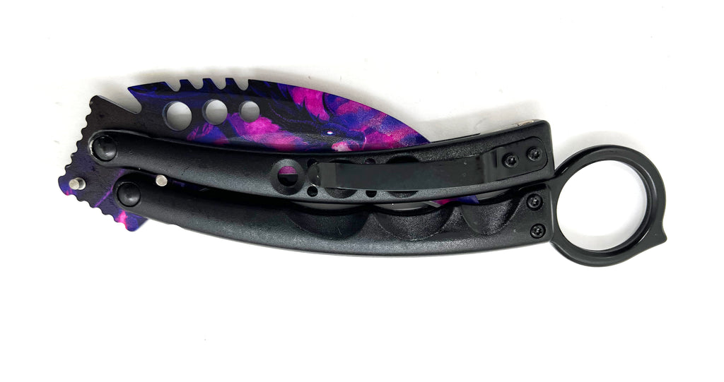 8.5 Inch Tiger-USA  Karambit Butterfly   - Purple Dragon