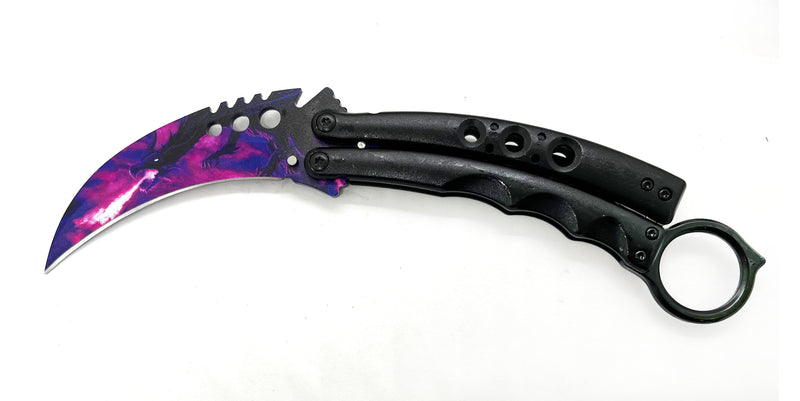 8.5 Inch Tiger-USA  Karambit Butterfly   - Purple Dragon