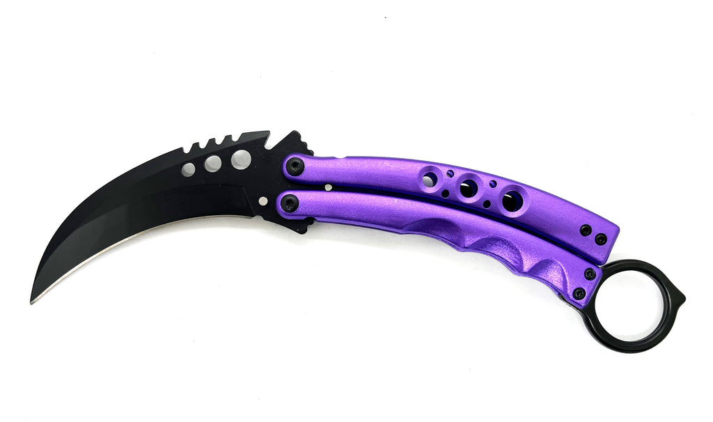 8.5 Inch Tiger-USA  Karambit Butterfly   - Purple