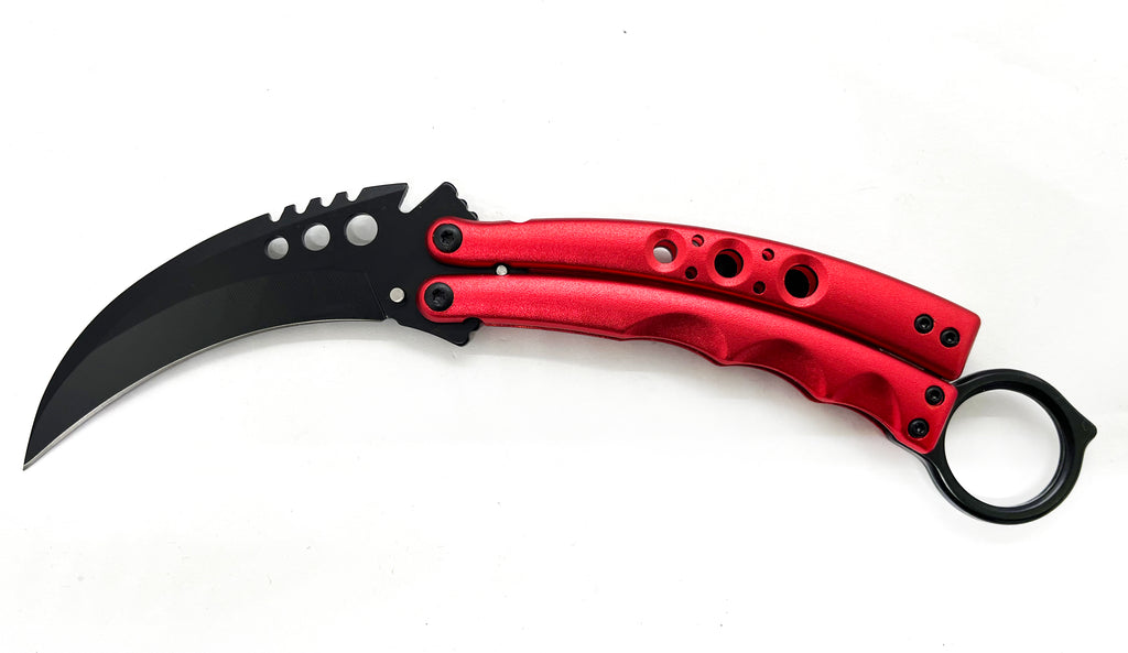 8.5 Inch Tiger-USA  Karambit Butterfly   - RED