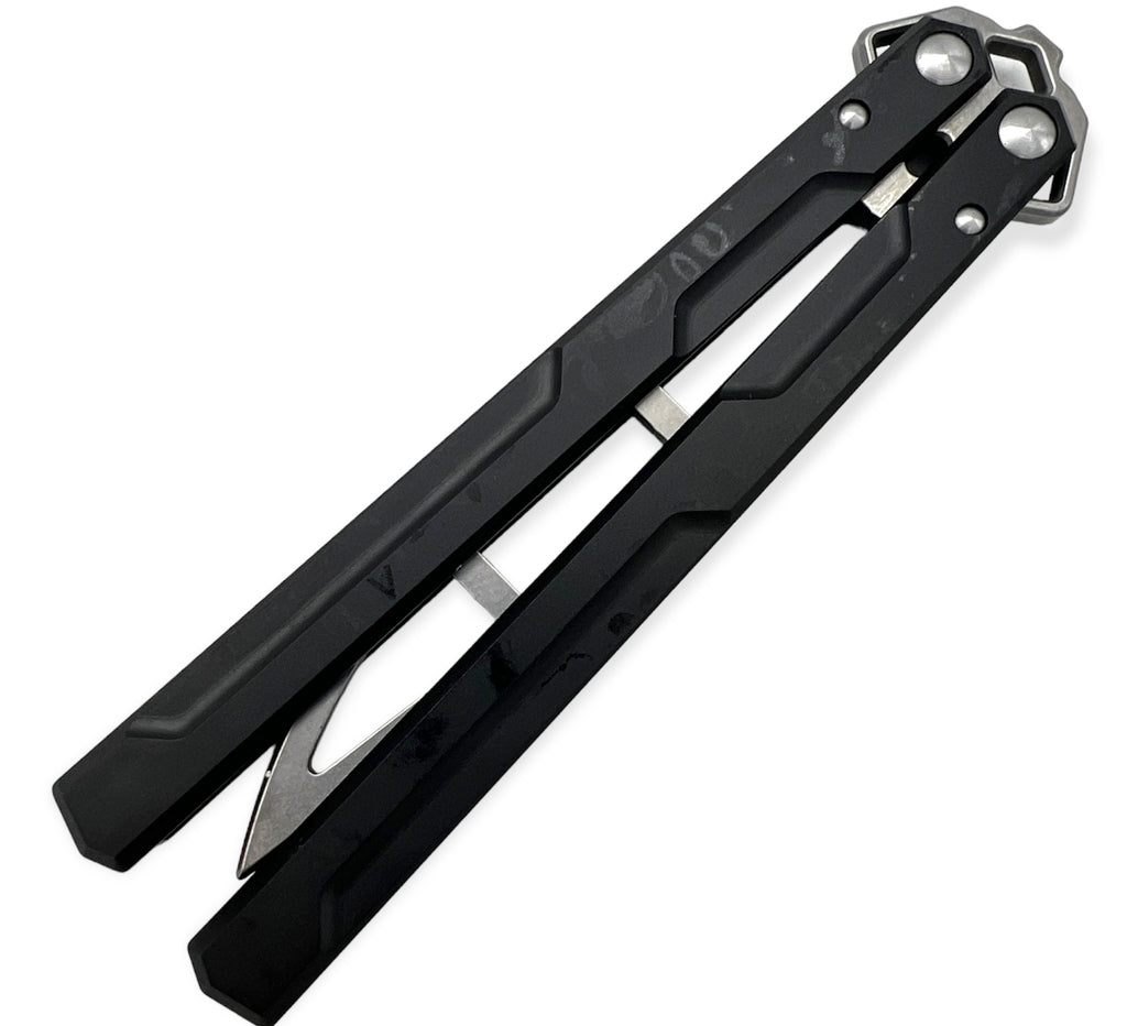 Butterfly Training Knife (Black Handle, Silver Blade)