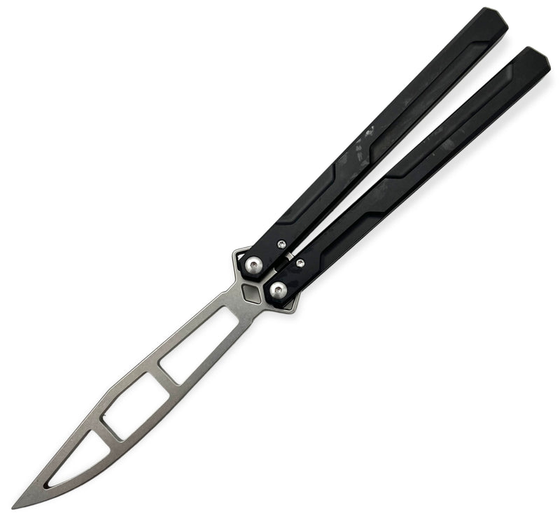 Butterfly Training Knife (Black Handle, Silver Blade)