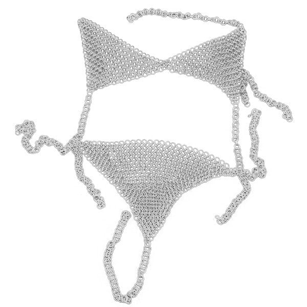 Chain Mail Bikini Top and Bottom, , Panther Trading Company- Panther Wholesale