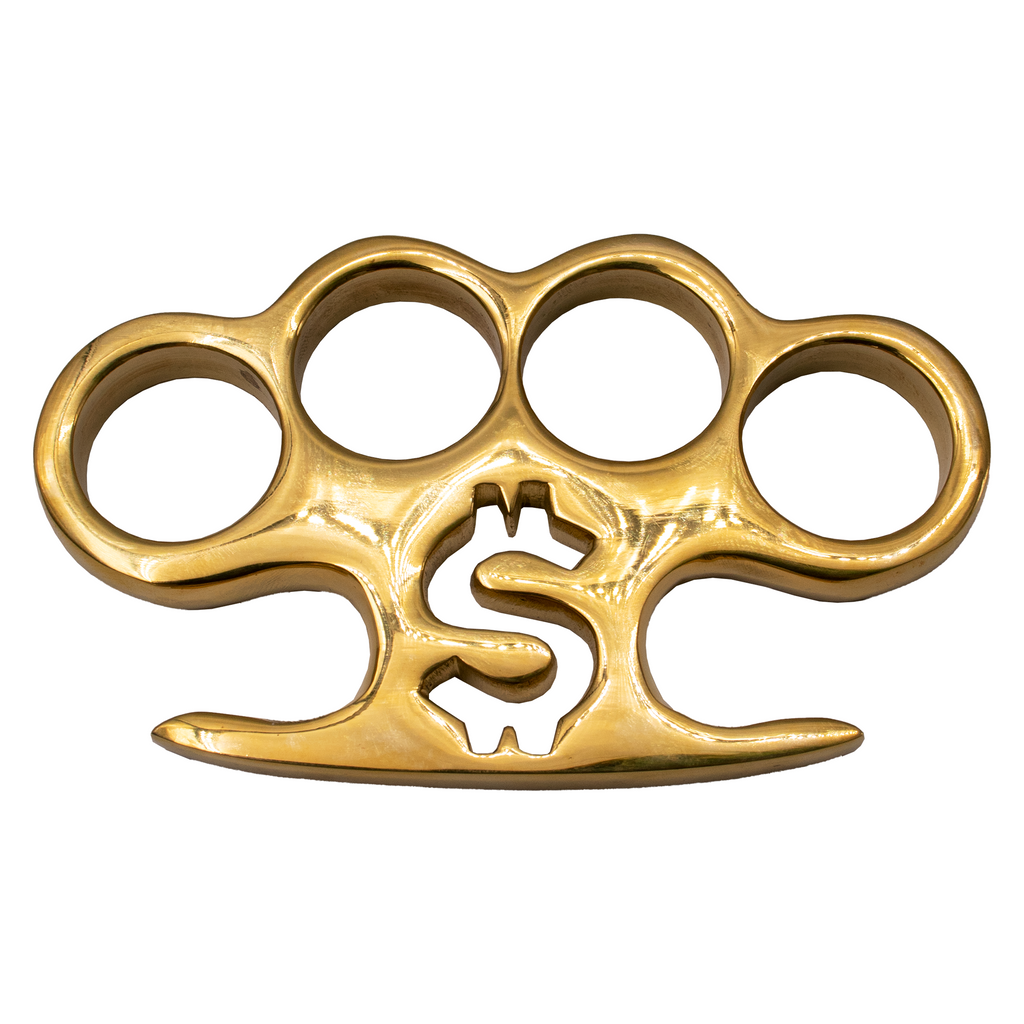 Dollar Sign Heavy Duty Brass Knuckle Duster Paper Weight