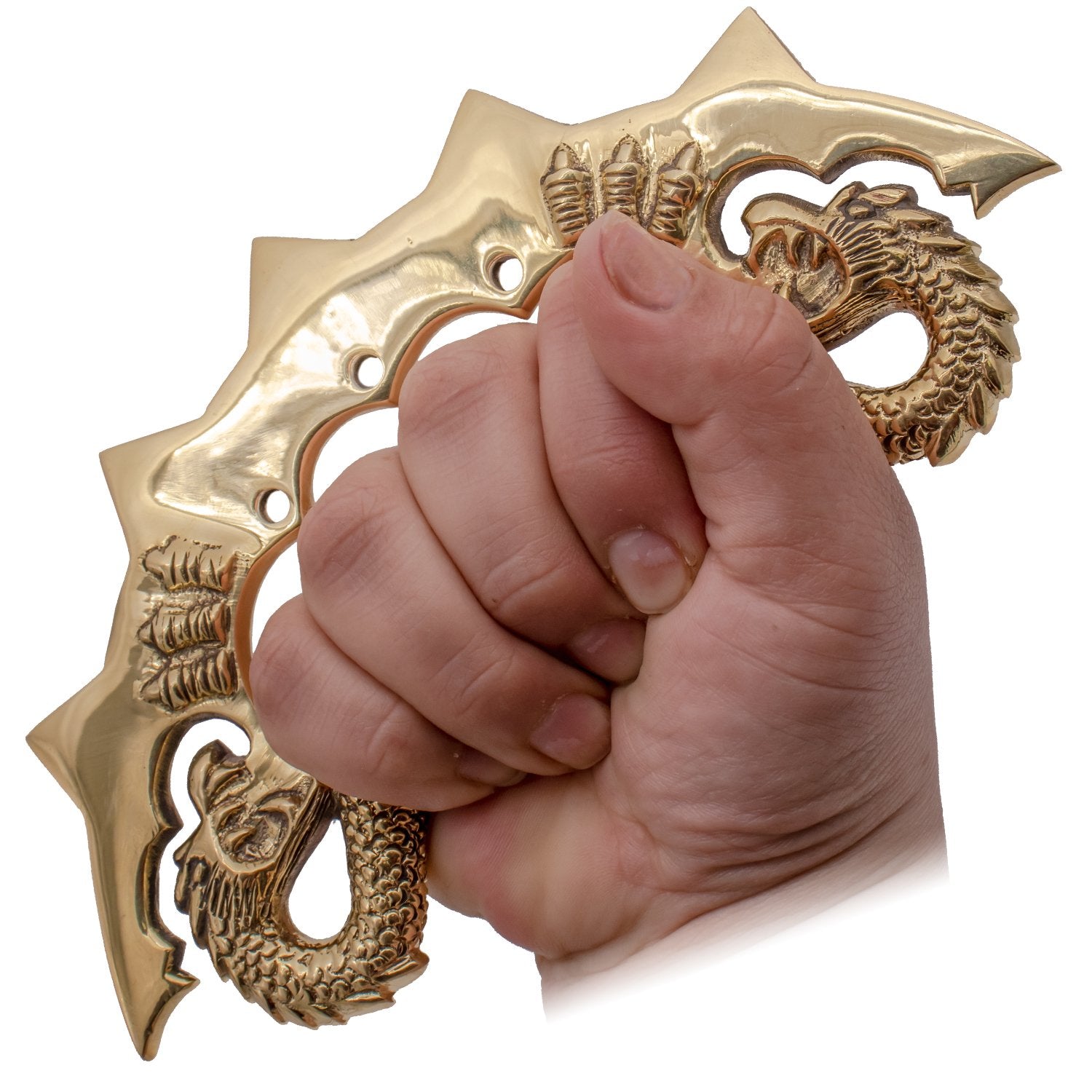 Two Finger Double Knuckle Pure Brass Paper Weight Knuckleduster