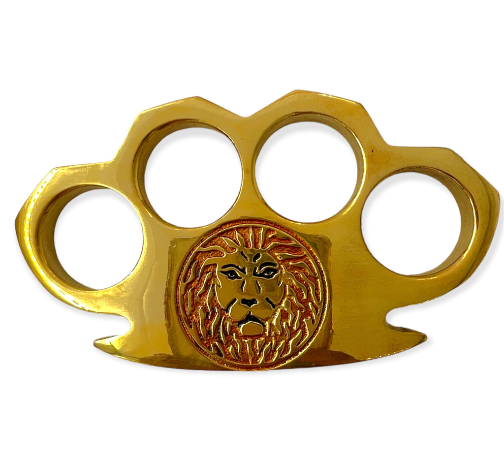 SOLID BRASS Knuckle Paperweight Lion