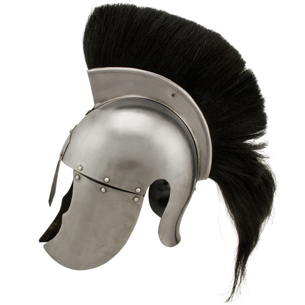 Roman General Helmet with Black Plume, , Panther Trading Company- Panther Wholesale