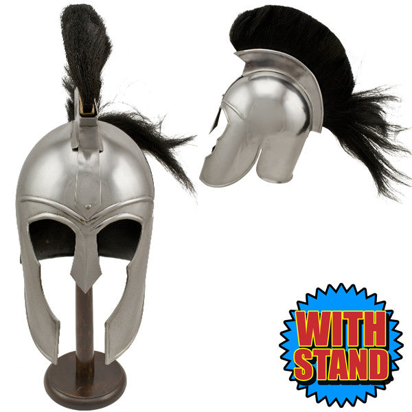 Roman General Helmet with Plume w/ Stand, , Panther Trading Company- Panther Wholesale