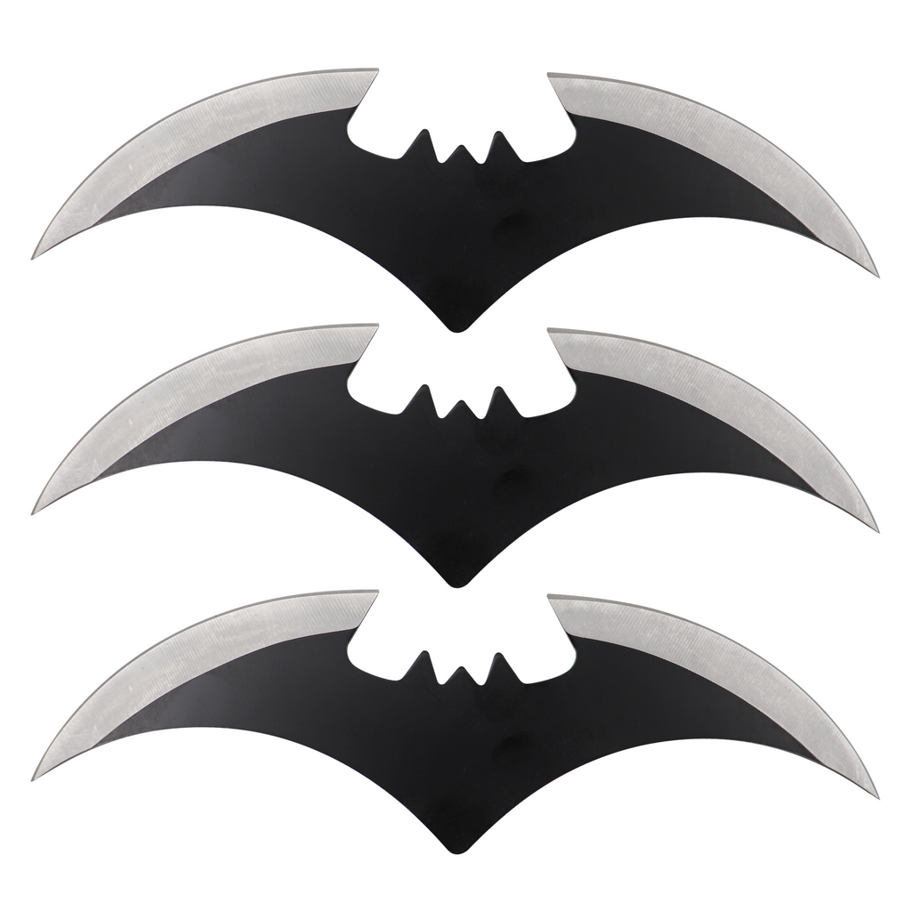 Three Piece Bat Throwing Blades - BLACK