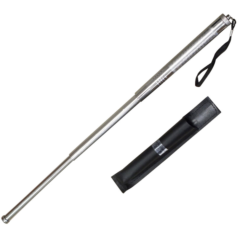 21 Inch Silver Police Grade Baton With Sheath