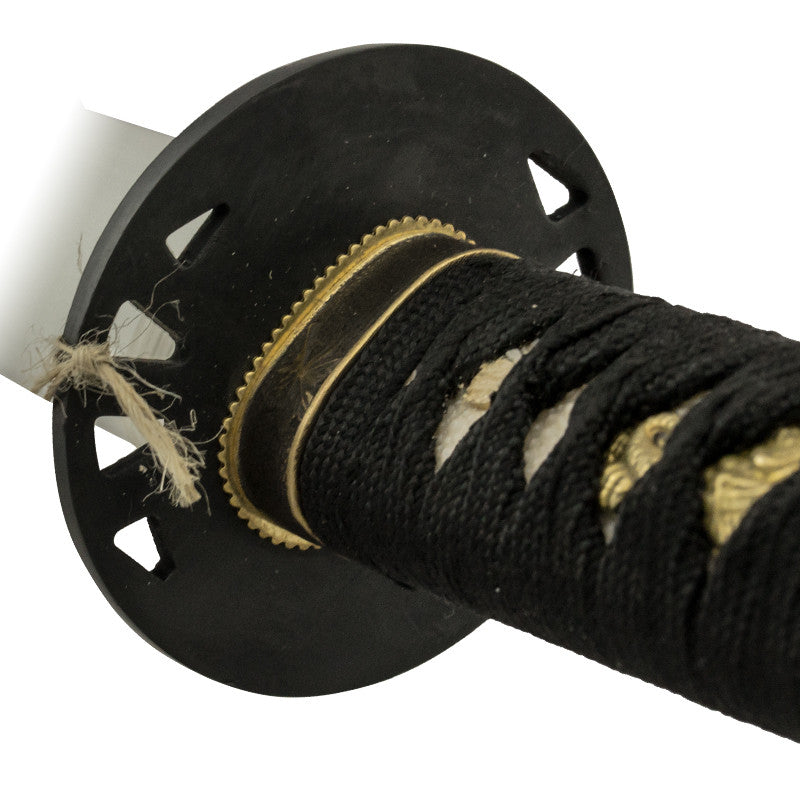 Black, Silver, and Gold Katana Sword with Scabbard, , Panther Trading Company- Panther Wholesale