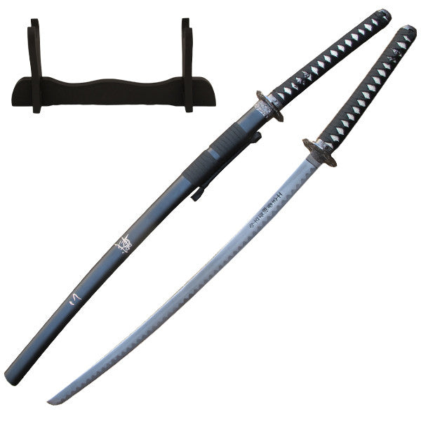 Black and Silver Katana Sword with Scabbard, , Panther Trading Company- Panther Wholesale