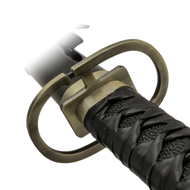 Black and Brass Colored Katana Sword with Scabbard, , Panther Trading Company- Panther Wholesale