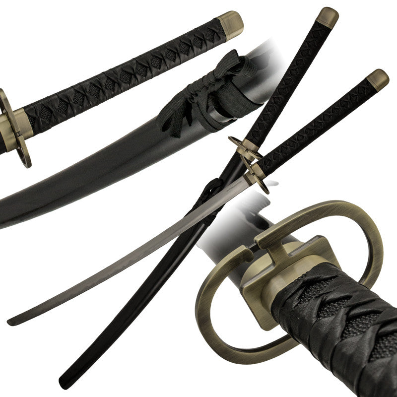 Black and Brass Colored Katana Sword with Scabbard, , Panther Trading Company- Panther Wholesale