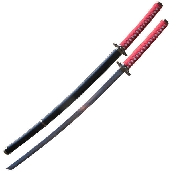 Black and Red Katana Sword with Scabbard, , Panther Trading Company- Panther Wholesale