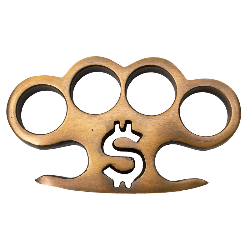 Brass Dollar Sign Heavy Duty Brass Knuckle Duster Paper Weight