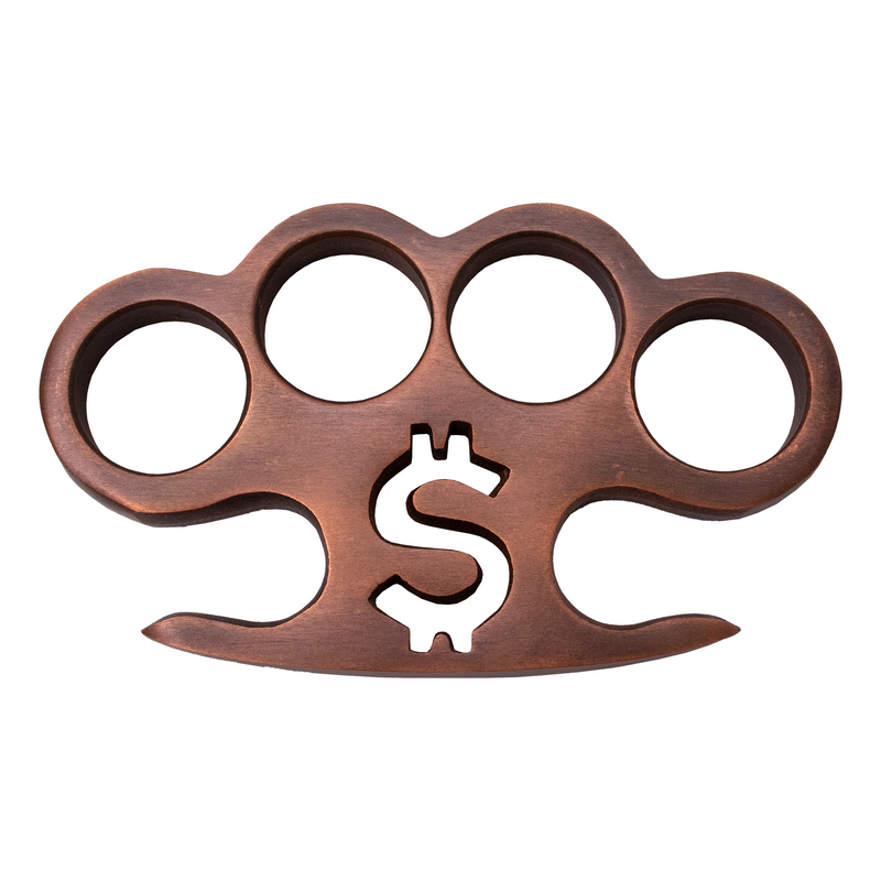 Copper Dollar Sign Heavy Duty Knuckle Duster Paper Weight