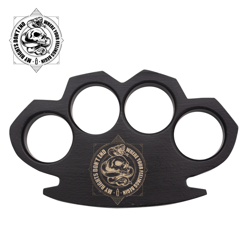 My Rights, Your Feelings Steam Punk Black Solid Metal Paper Weight