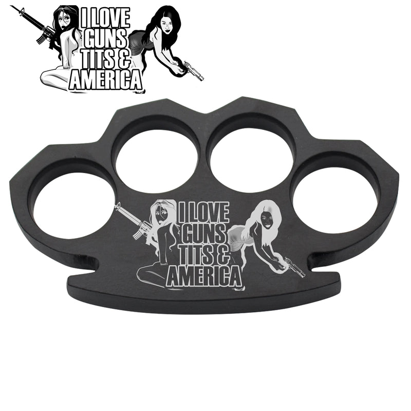 I Love Guns T-ts and America Steam Punk Black Solid Metal Paper Weight