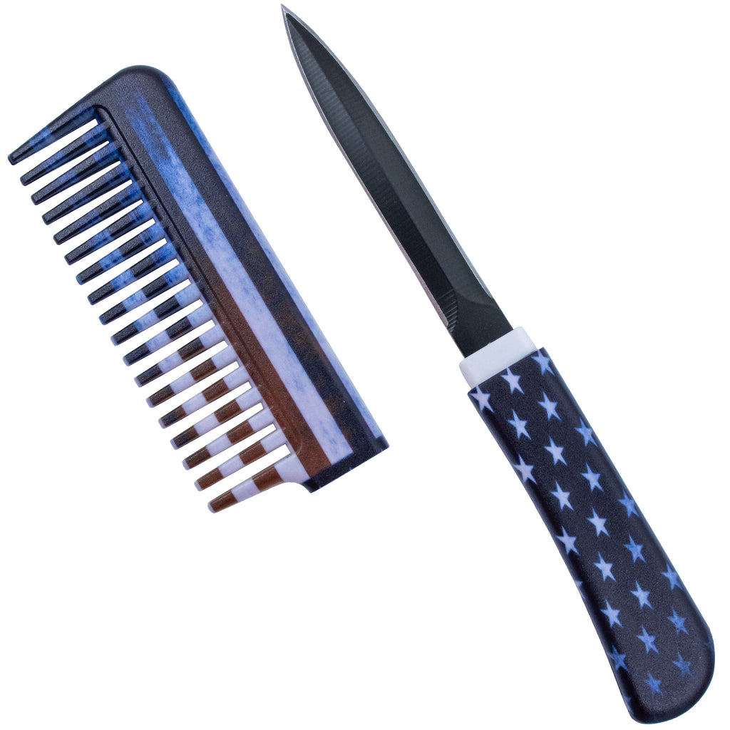 Comb Knife USA Flag Grunge