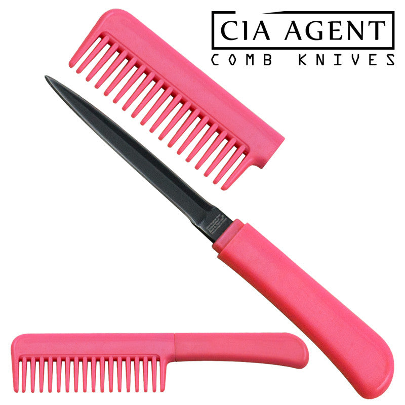 CIA Agent Comb Knife (Pink), , Panther Trading Company- Panther Wholesale