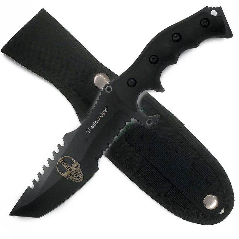 11 inch Shadow Ops Military Combat Knife Skull Don't Tread on Me