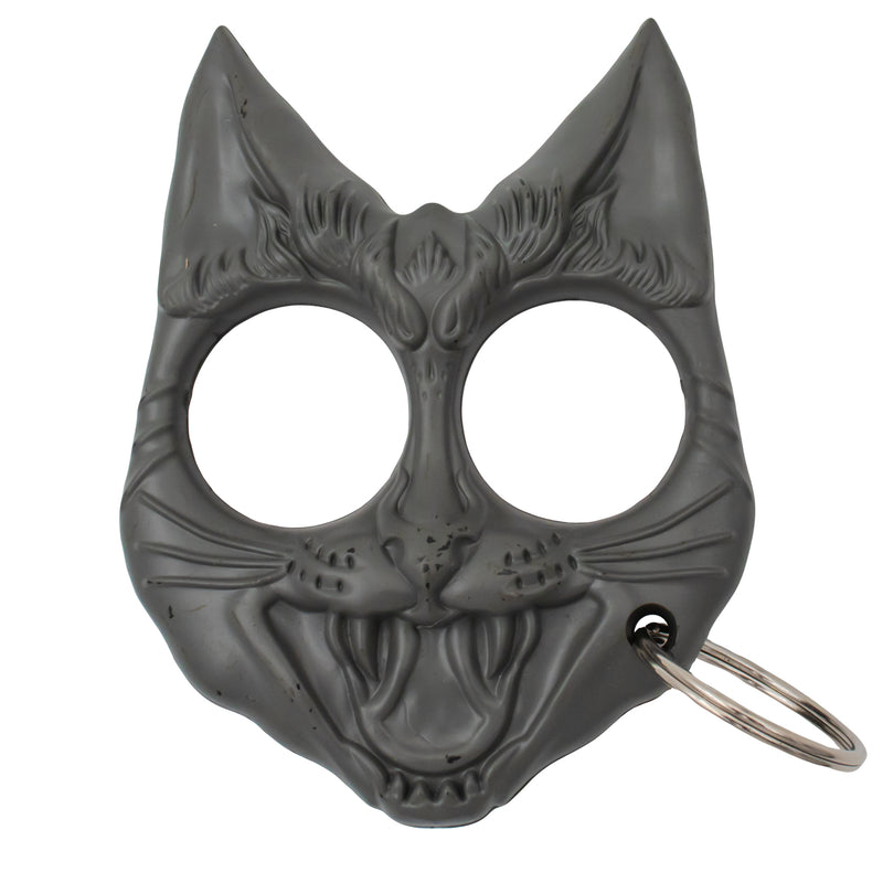 Public Safety Evil Cat Keychain - Gray