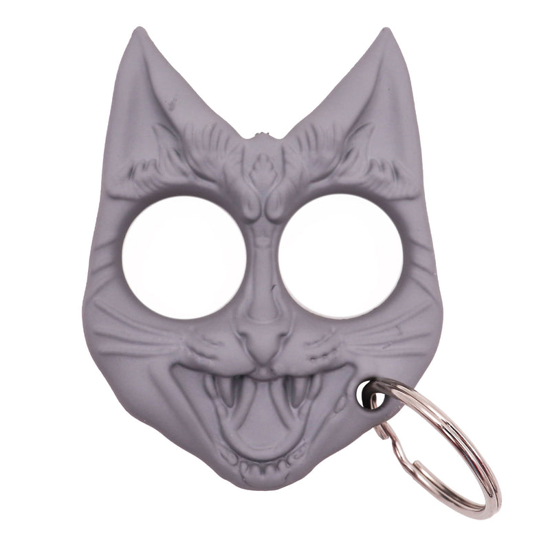 Public Safety Evil Cat Keychain - Light Grey