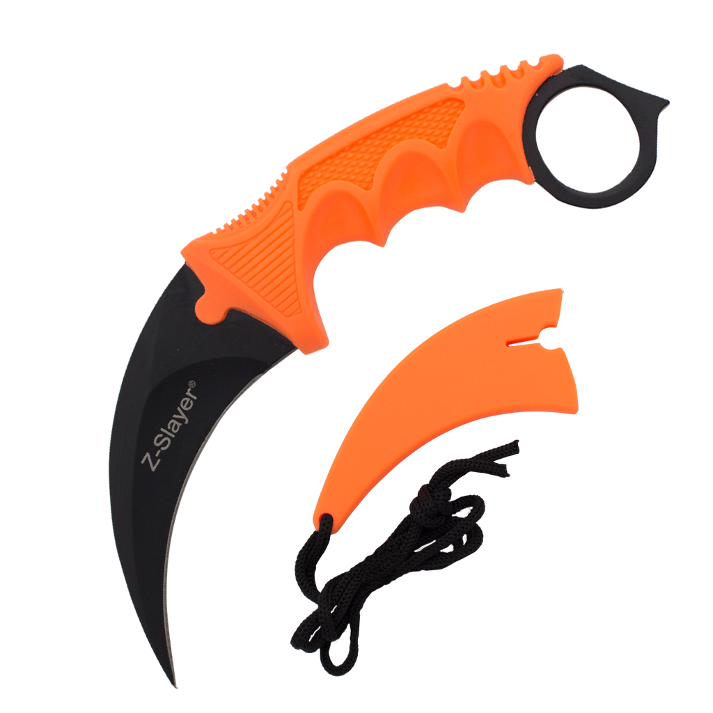 Undead Gasher - 12 Pcs. Fixed Blade Karambit Neck Knife with Sheath, , Panther Trading Company- Panther Wholesale
