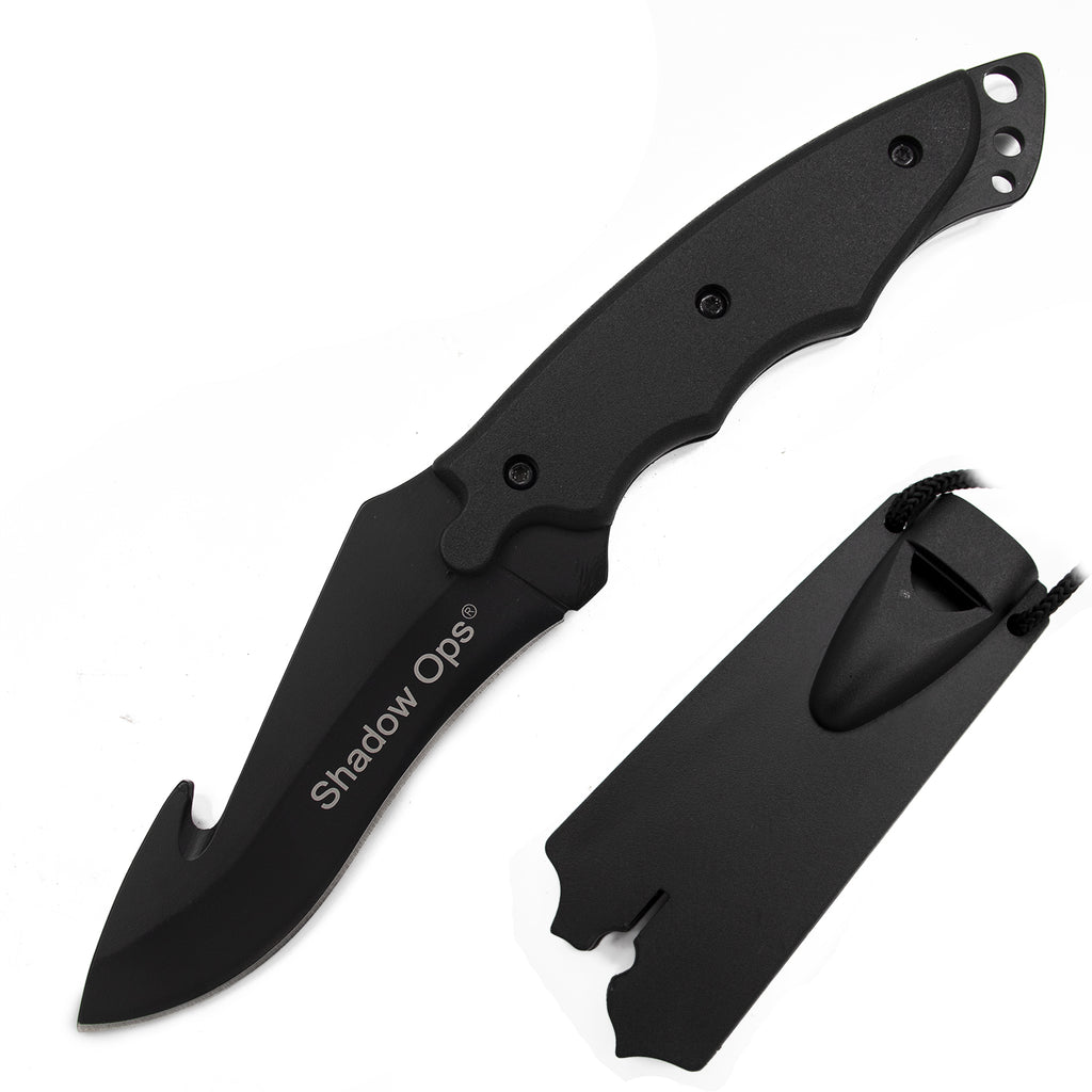 Fixed Blade Neck Gut Hook Knife with Sheath