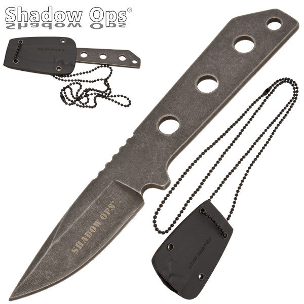 Shadow Ops Neck Knife With Ball Chain and Sheath, , Panther Trading Company- Panther Wholesale