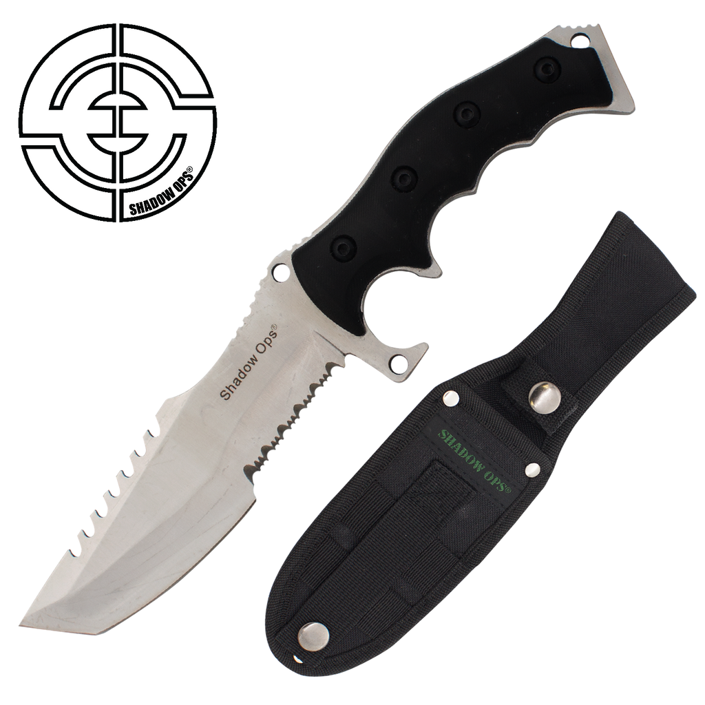 11 inch Shadow Ops Military Combat Knife CLD157 (Silver Blade), , Panther Trading Company- Panther Wholesale