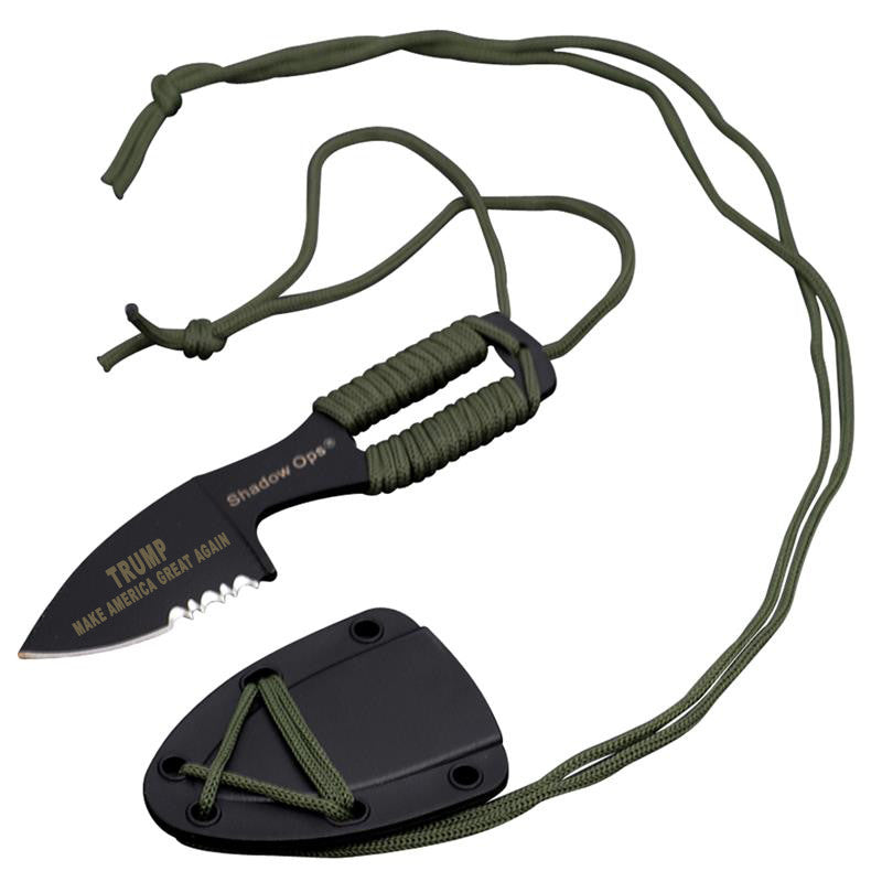 Trump Shadow Ops® Neck Knife Green, , Panther Trading Company- Panther Wholesale