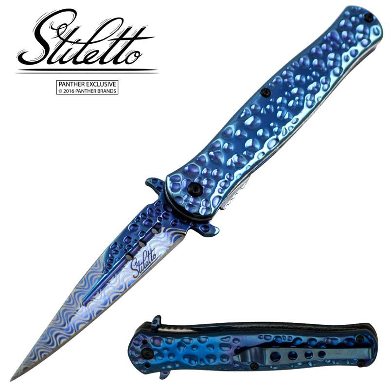 Tiger USA® Folding knife w/clip (Blue Color), , Panther Trading Company- Panther Wholesale