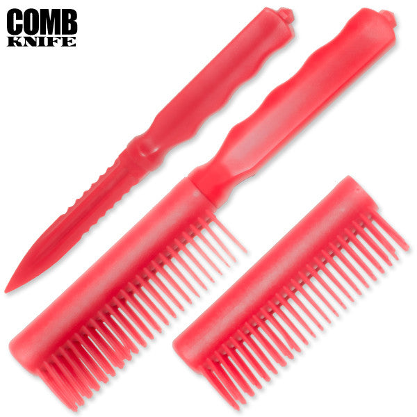Plastic Comb Knife (Red), , Panther Trading Company- Panther Wholesale