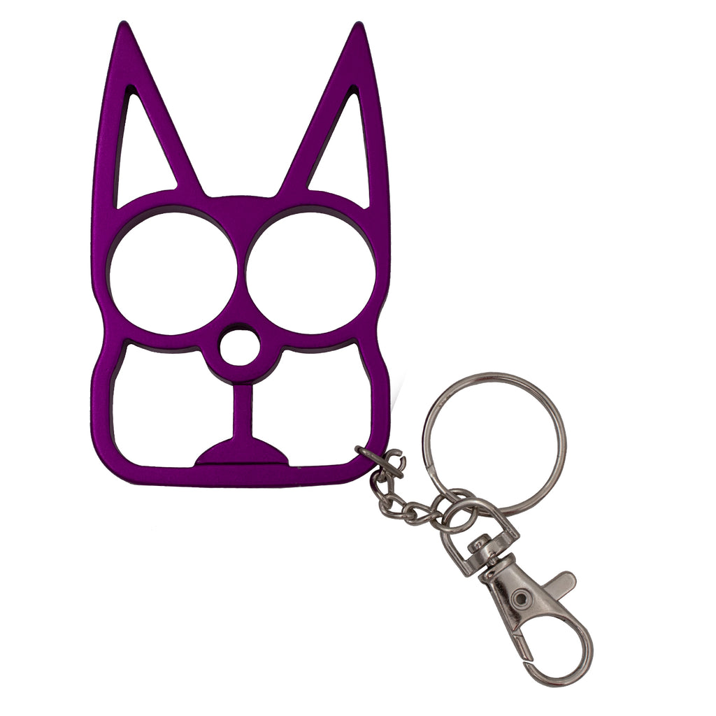 Cat Public Safety Keychain - Purple