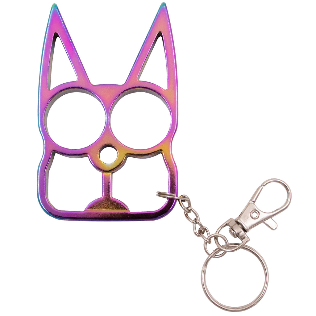 Cat Public Safety Keychain - Rainbow